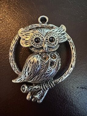Pewter Vintage Owl Pendant